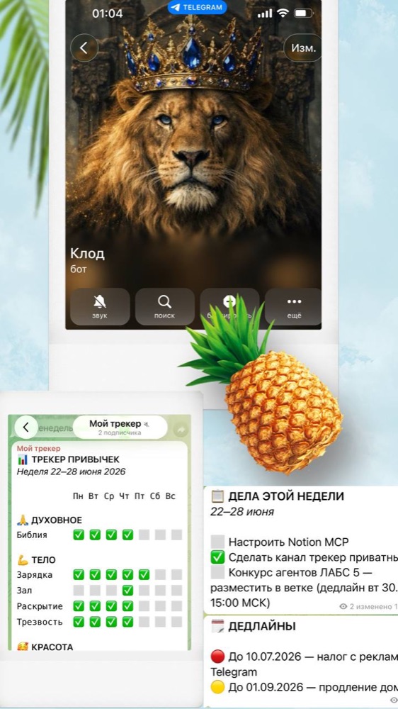 Пост о запуске агента Клод 🍍
